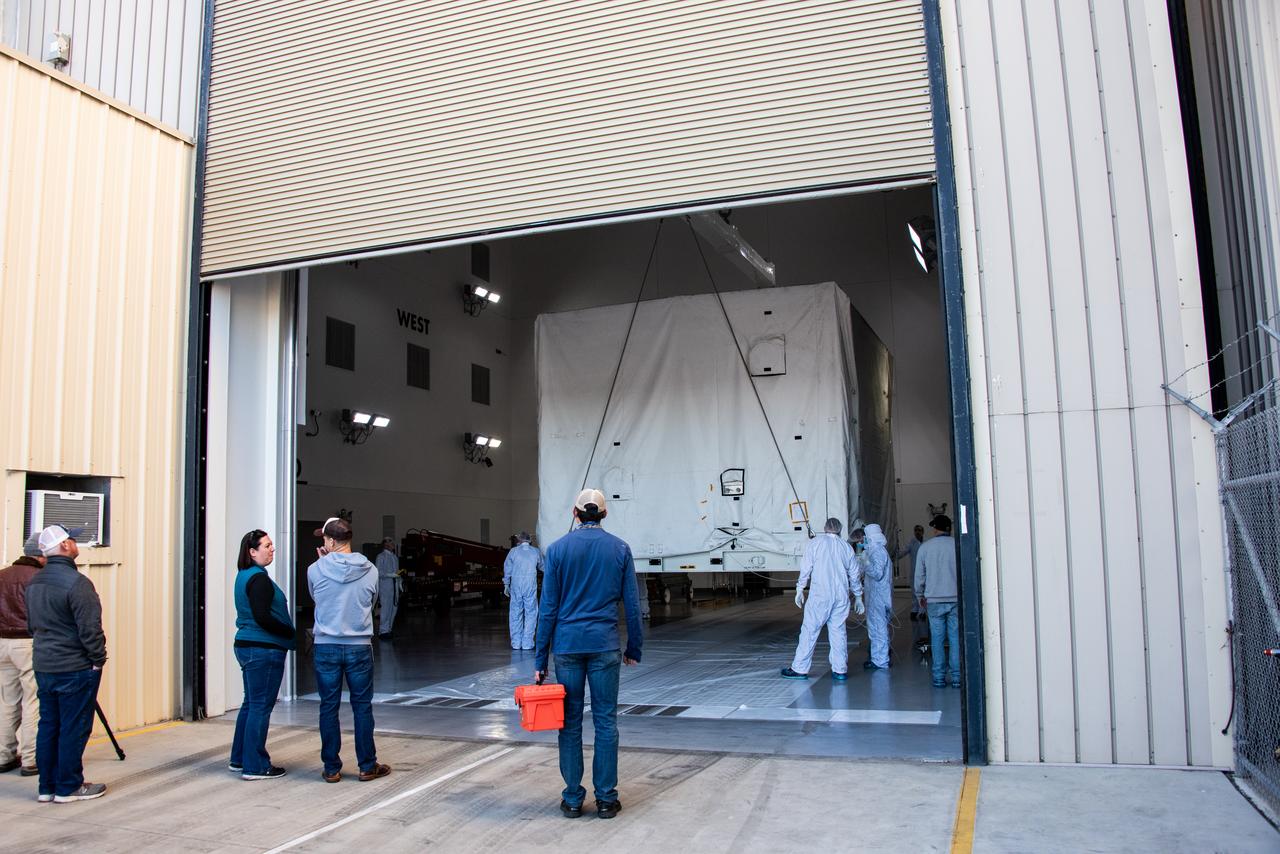 NASA’s SPHEREx (Spectro-Photometer for the History of the Universe, Epoch of Reionization and Ices Explorer), a space telescope, arrives at Vandenberg Space Force Base in California on Tuesday, Jan. 14, 2025. SPHEREx will enter a polar orbit around Earth and create a 3D map of the entire sky, gathering information about millions of galaxies for scientists to study what happened after the big bang, the history of galaxy evolution, and the origins of water in planetary systems in our galaxy. SPHEREx will launch aboard a SpaceX Falcon 9 rocket in late February 2025.