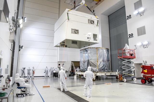 NASA image: SPHEREx Spacecraft Uncrating at Astrotech VSFB