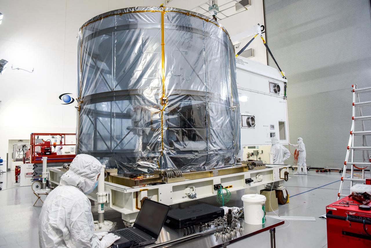 NASA’s SPHEREx (Spectro-Photometer for the History of the Universe, Epoch of Reionization and Ices Explorer) is uncrated for prelaunch processing at Vandenberg Space Force Base in California on Wednesday, Jan. 15, 2025. SPHEREx will enter a polar orbit around Earth and create a 3D map of the entire sky, gathering information about millions of galaxies for scientists to study what happened after the big bang, the history of galaxy evolution, and the origins of water in planetary systems in our galaxy. SPHEREx will launch aboard a SpaceX Falcon 9 rocket in late February 2025. 