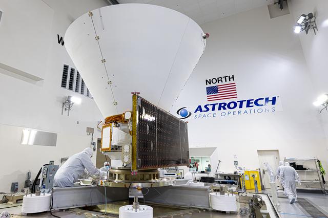 NASA image: SPHEREx Spacecraft on Work Stand in Astrotech