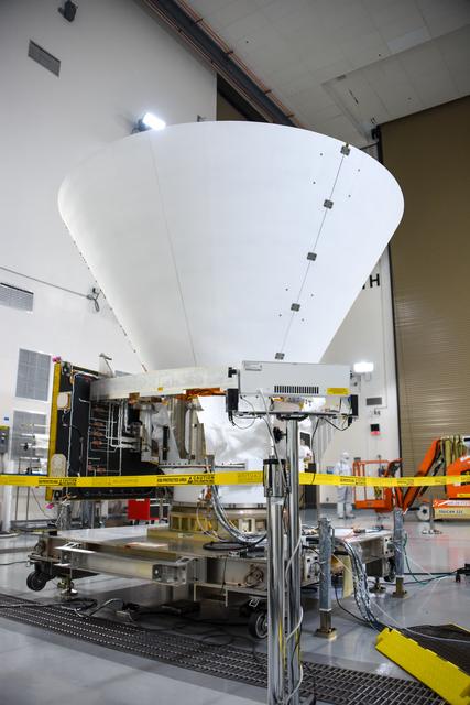 NASA image: SPHEREx Spacecraft on Work Stand in Astrotech