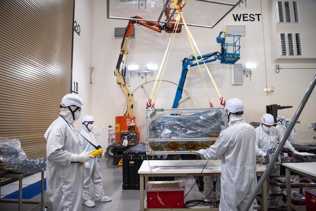 PUNCH Satellites Lift to Work Stand fo Testing Operations