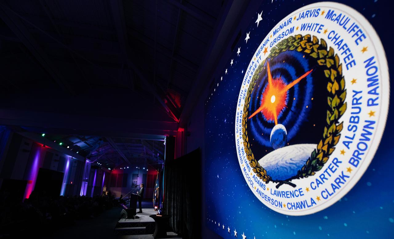 Astronauts Memorial Foundation President and CEO Thad Altman speaks during NASA’s Day of Remembrance ceremony on Thursday, Jan. 23, 2025, inside the Center for Space Education at the Kennedy Space Center Visitor Complex in Florida. The annual event honors the crews of Apollo 1 and space shuttles Challenger and Columbia, as well as other astronauts who lost their lives in the pursuit of spaceflight. This year’s ceremony was hosted by the Astronauts Memorial Foundation, which was founded after the shuttle Challenger accident in 1986 to honor the sacrifices of fallen astronauts each year.