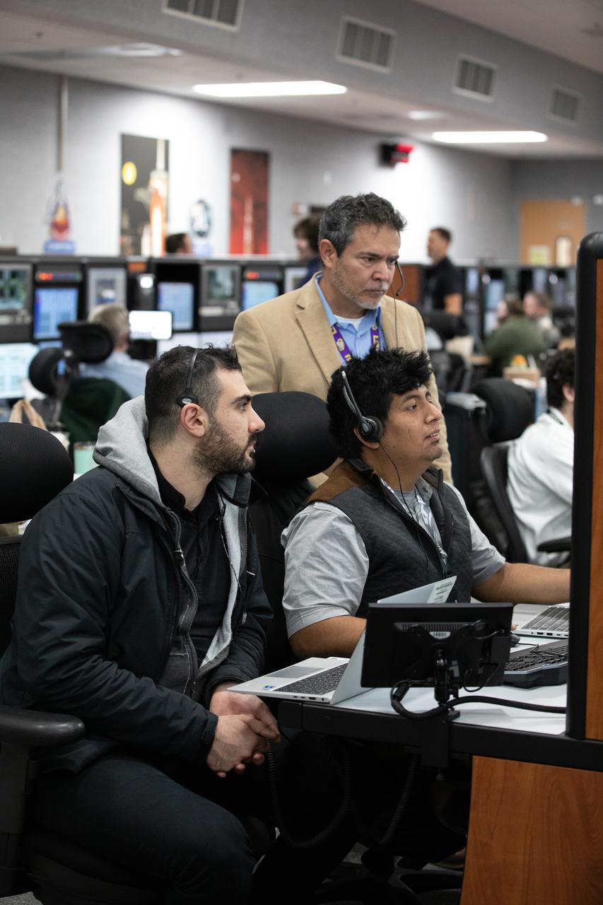 Members of the Artemis launch team participate in an Artemis II launch countdown simulation inside Firing Room 1 in the Launch Control Center at NASA’s Kennedy Space Center in Florida on Thursday, Jan. 23, 2025. The simulations go through launch day scenarios to help launch team members test software and make adjustments if needed during countdown operations. For Artemis II, four astronauts will venture around the Moon, the first crewed mission on NASA’s path to establishing a long-term presence for science and exploration through Artemis.