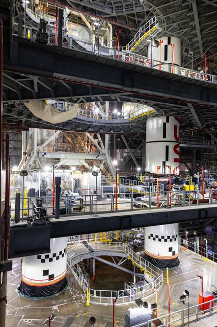 NASA image: Artemis II Stacking - Left Center Center Prepped for Lift - SLS 