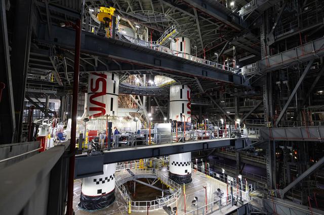 NASA image: Artemis II Stacking - Left Center Center Stacked