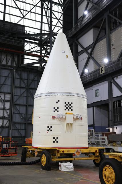 NASA image: Artemis II Stacking Nose Cone RH preps