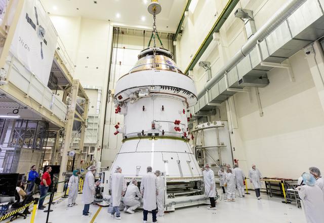 NASA image: Artemis II Orion Lift Pre Saw Installation