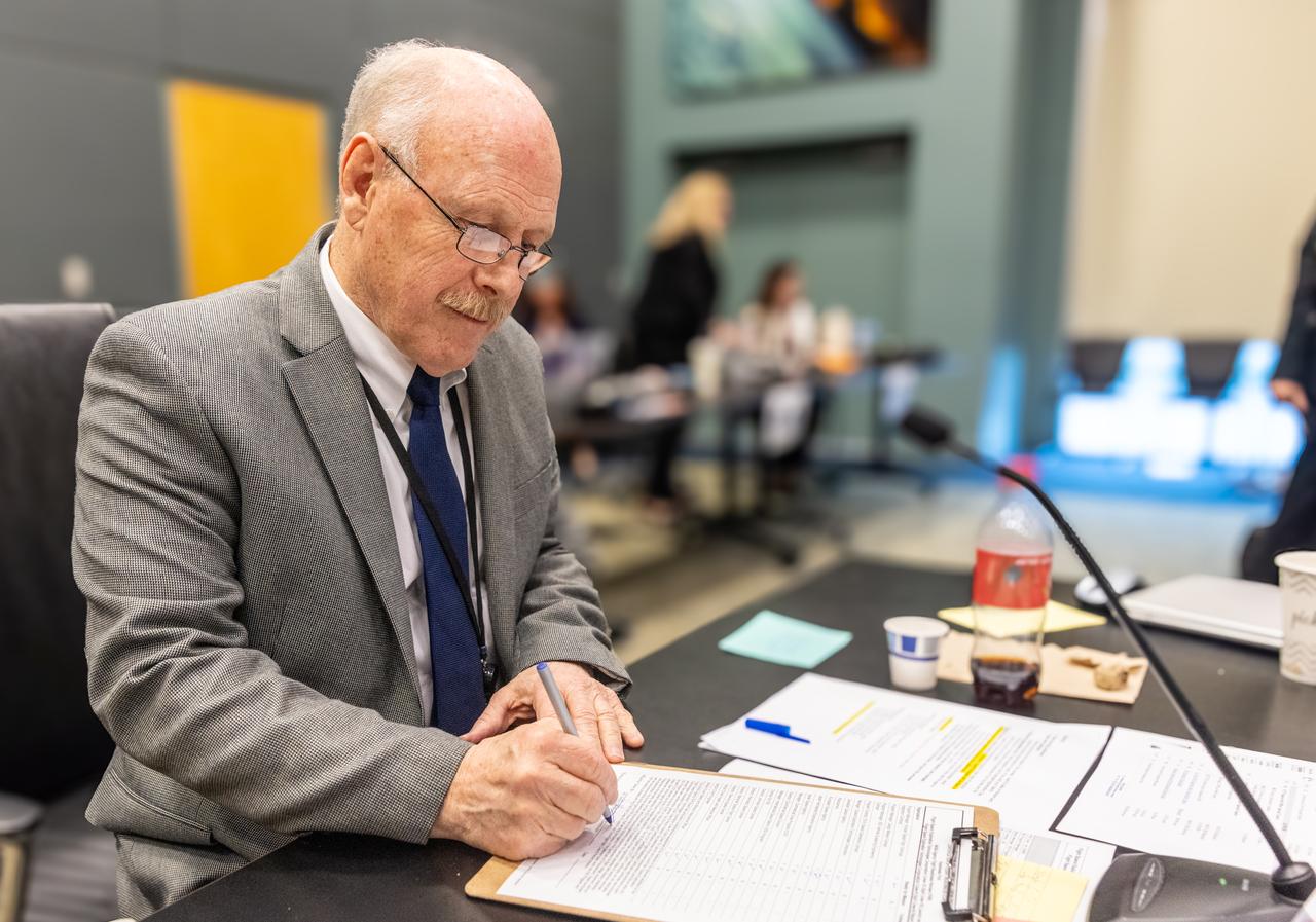Kenneth Bowersox, associate administrator for NASA’s Space Operations Mission Directorate, participates in NASA’s SpaceX Crew-10 Flight Readiness Review at the agency’s Kennedy Space Center in Florida on Friday, March 7, 2025. Launch is targeted for 7:48 p.m. EDT on Wednesday, March 12, 2025, from Launch Complex 39A at NASA Kennedy. NASA astronauts Anne McClain and Nichole Ayers, along with JAXA (Japan Aerospace Exploration Agency) astronaut Takuya Onishi and Roscosmos cosmonaut Kirill Peskov will launch to the International Space Station aboard SpaceX’s Dragon spacecraft and Falcon 9 rocket on the company’s 10th crew rotation mission for NASA as part of the agency’s Commercial Crew Program.