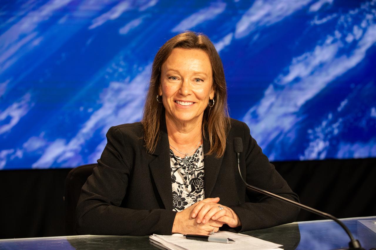 Dina Contella, deputy manager, International Space Station Program, NASA Johnson participates in a postlaunch news conference at the agency’s Kennedy Space Center in Florida on Friday, March 14, 2025, following the launch of NASA’s SpaceX Crew-10 mission to the International Space Station. NASA astronauts Anne McClain and Nichole Ayers, along with JAXA (Japan Aerospace Exploration Agency) astronaut Takuya Onishi and Roscosmos cosmonaut Kirill Peskov launched to the International Space Station aboard SpaceX’s Dragon spacecraft and Falcon 9 rocket at 7:03 p.m. EDT on the 10th crew rotation mission with SpaceX to the space station as part of the agency’s Commercial Crew Program.