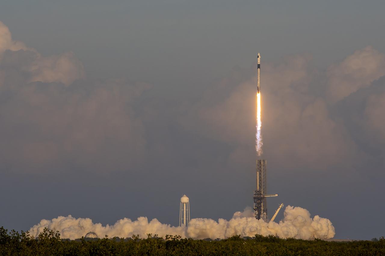 A SpaceX Falcon 9 rocket carrying the company's Dragon spacecraft lifts off on NASA’s SpaceX Crew-10 mission to the International Space Station with NASA astronauts Anne McClain and Nichole Ayers, along with JAXA (Japan Aerospace Exploration Agency) astronaut Takuya Onishi and Roscosmos cosmonaut Kirill Peskov aboard at 7:03 p.m. EDT Friday, March 14, 2025, from Launch Complex 39A at Kennedy Space Center in Florida. Crew-10 is the 10th crew rotation mission of the SpaceX Dragon spacecraft and Falcon 9 rocket to the space station as part of the agency’s Commercial Crew Program.