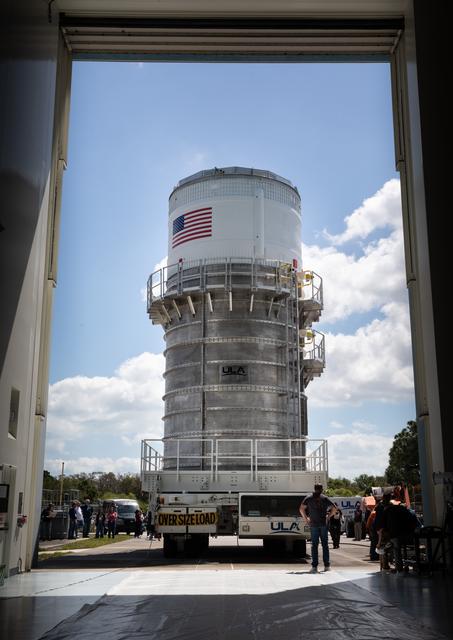 NASA image: Artemis II ICPS integration Move from MPPF to VAB