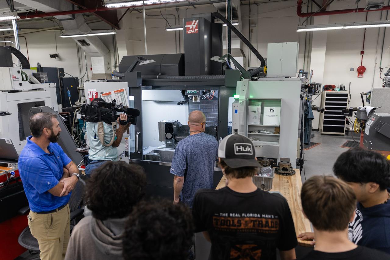 Students from Eau Gallie High School in Melbourne, Florida, visited the Prototype Development Laboratory at NASA’s Kennedy Space Center in Florida on Monday, April 28, 2025. The STEM participants have an interest in technical trades and learned about the technicians at the Prototype Development Laboratory who design, fabricate, and test protypes, test articles, and test support equipment.