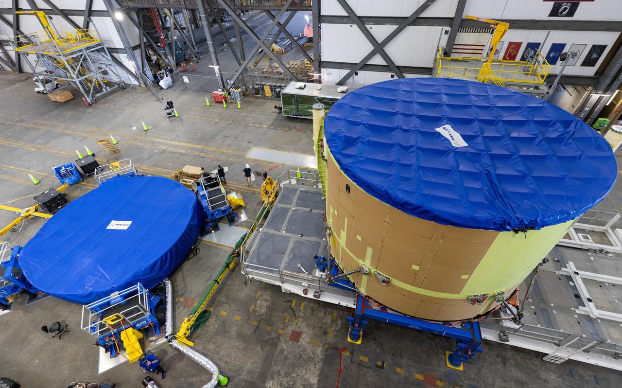 Teams from NASA’s Kennedy Space Center in Florida transport the engine section of the agency’s Artemis III SLS (Space Launch System) core stage from the spaceport’s Space Systems Processing Facility to the center’s Vehicle Assembly Building on Tuesday, July 29, 2025. The engine section is one the most complex and intricate parts of the rocket stage that will help power the Artemis missions to the Moon. 