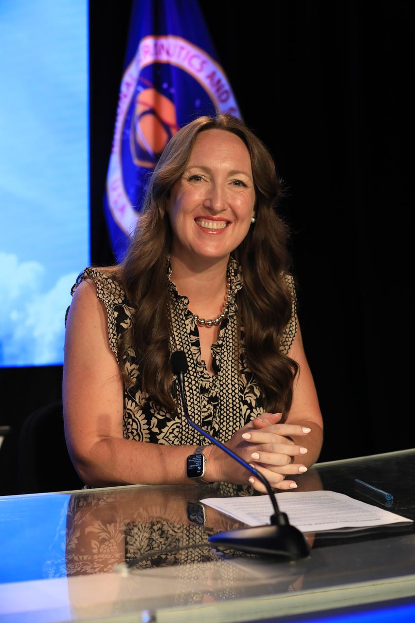 Sarah Walker, director, Dragon Mission Management, SpaceX participates in a postlaunch news conference at the agency’s Kennedy Space Center in Florida on Friday, Aug. 1, 2025, following the launch of NASA’s SpaceX Crew-11 mission to the International Space Station. NASA astronauts Zena Cardman and Mike Fincke, along with JAXA (Japan Aerospace Exploration Agency) astronaut Kimiya Yui and Roscosmos cosmonaut Oleg Platonov, launched to the International Space Station aboard SpaceX’s Dragon spacecraft and Falcon 9 rocket at 11:43 a.m. EDT on the 11th crew rotation mission with SpaceX to the space station as part of NASA’s Commercial Crew Program.