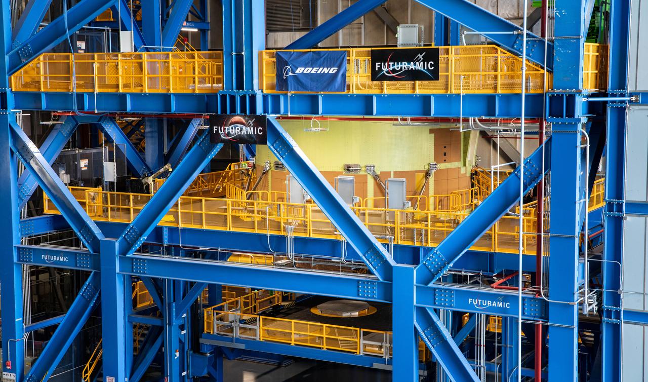 Teams from Kennedy lift NASA’s integrated Artemis III SLS (Space Launch System) core stage engine section with its boat-tail inside the center’s Vehicle Assembly Building at NASA’s Kennedy Space Center in Florida on Wednesday, Aug. 13, 2025. Shown inside the facility’s High Bay 2 for processing, the engine section is one the most complex and intricate parts of the rocket stage that will help power the Artemis missions to the Moon.  