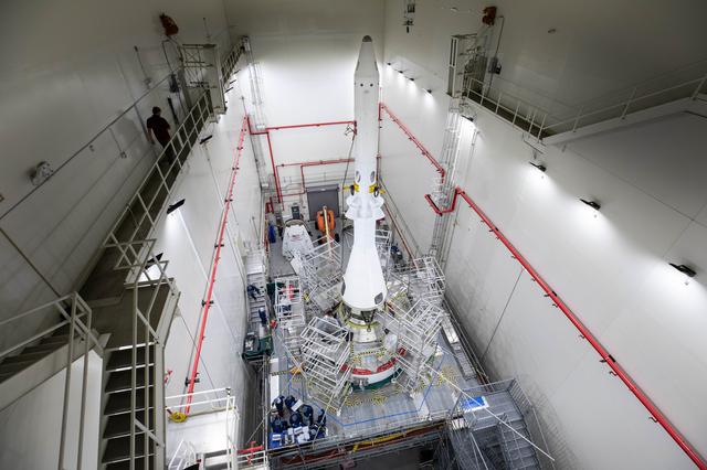 NASA image: Artemis II Launch Abort Sytem Stacked in the LASF