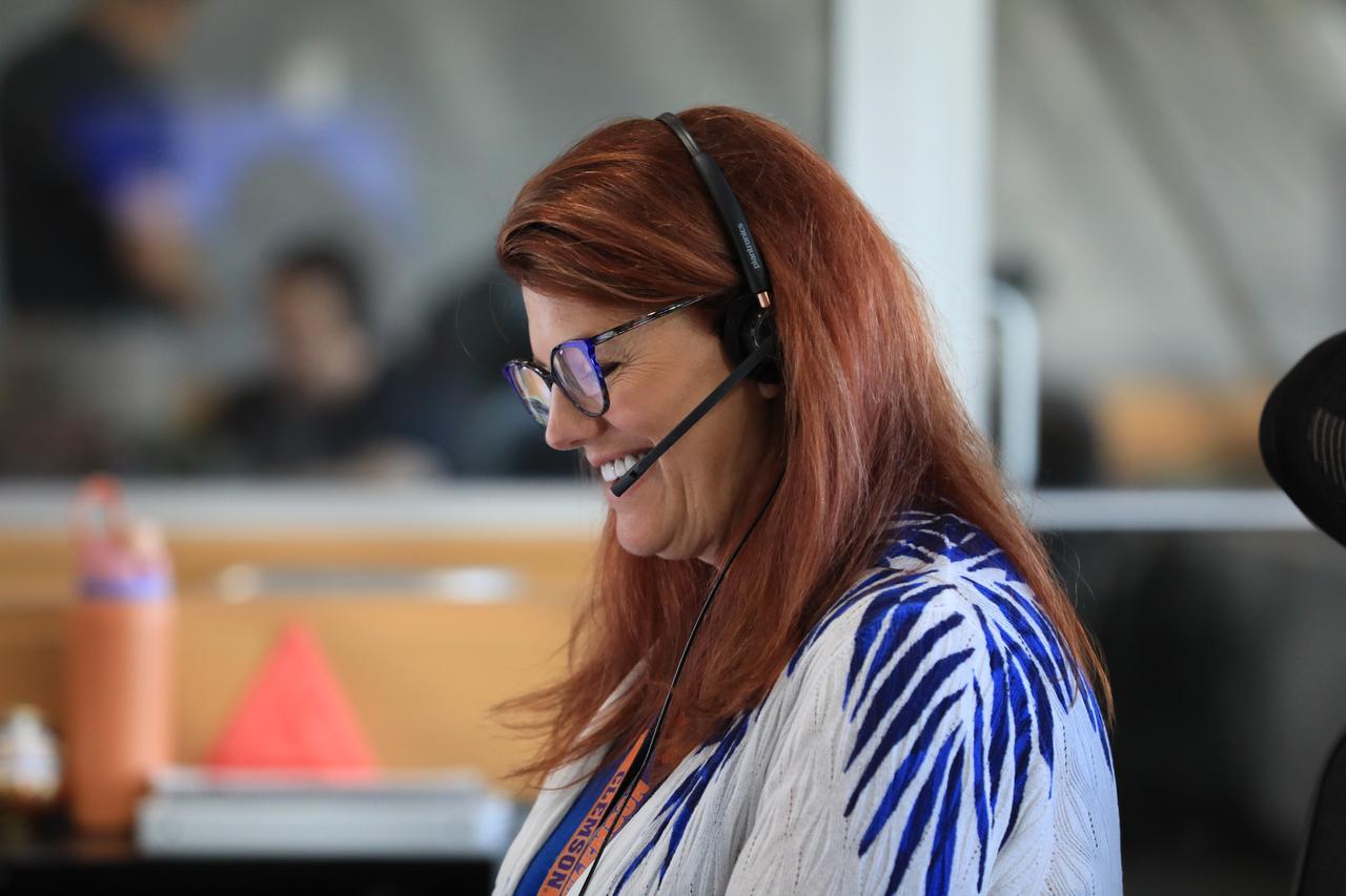 Charlie Blackwell-Thompson, Artemis launch director, Exploration Ground Systems at NASA’s Kennedy Space Center in Florida, participates in the first joint integrated launch countdown simulation for Artemis II inside Firing Room 1 of the Launch Control Center on Thursday, Sept. 11, 2025. The training exercise involved engineers from Kennedy, Marshall Space Flight Center in Huntsville, Alabama, and Johnson Space Center in Houston coming together to rehearse all aspects of the launch countdown, from cryogenic loading – filling tanks in the SLS (Space Launch System) rocket’s core stage with liquid hydrogen and liquid oxygen – to liftoff. These simulations will help certify that the launch team is ready for Artemis II – the first crewed Artemis mission that will send four astronauts around the Moon and back.