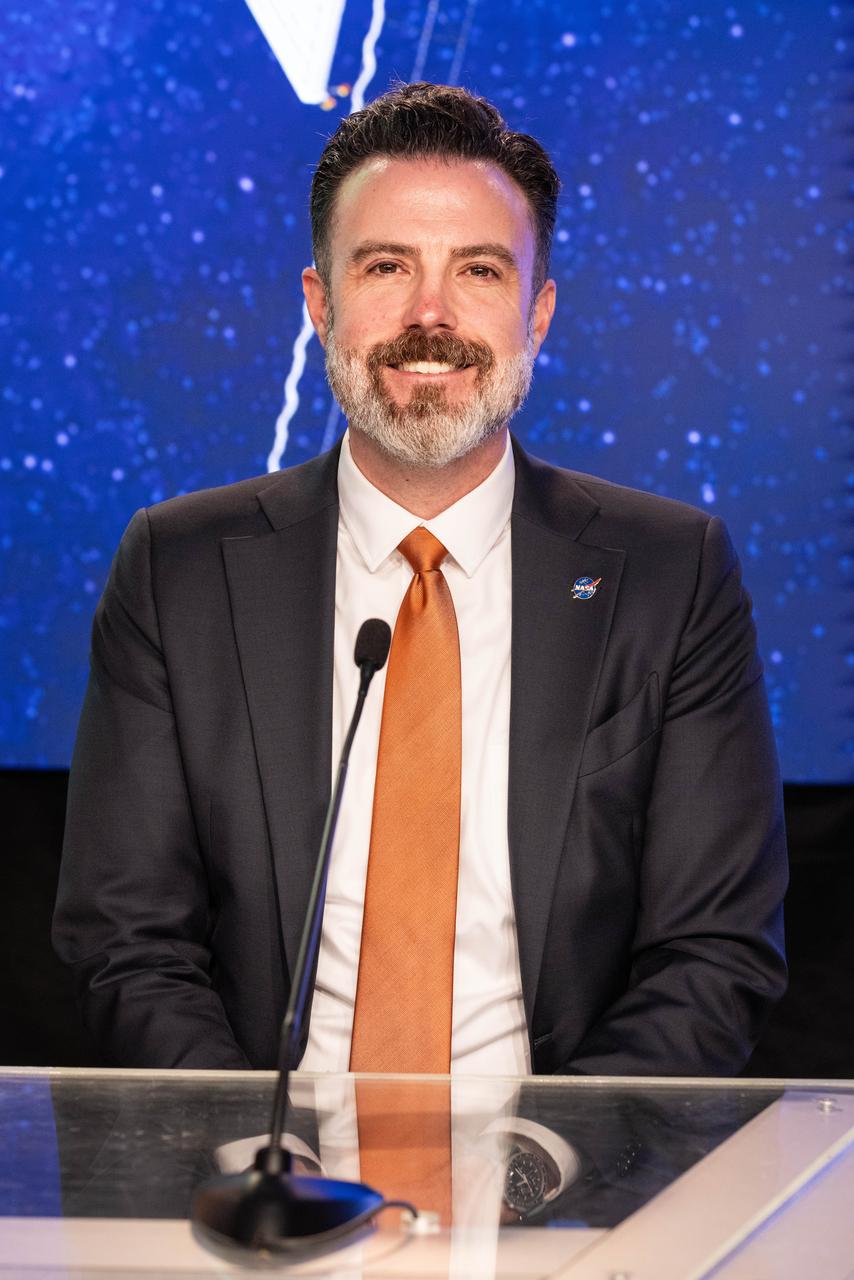 Jamie Favors, director, Space Weather Program, Heliophysics Division, NASA Headquarters in Washington, participates in a science briefing on NASA’s IMAP (Interstellar Mapping and Acceleration Probe) mission and its two rideshares – NASA’s exosphere-studying Carruthers Geocorona Observatory and National Oceanic and Atmospheric Administration’s (NOAA) Space Weather Follow On–Lagrange 1 (SWFO-L1) observatory – at the agency’s Kennedy Space Center in Florida on Sunday, Sept. 21, 2025. NASA’s IMAP will use 10 science instruments to study and map the heliosphere, a vast magnetic bubble surrounding the Sun protecting our solar system from radiation incoming from interstellar space. The three missions will orbit the Sun near Lagrange point 1, about one million miles from Earth. Launch is targeted for 7:32 a.m. EDT, Tuesday, Sept. 23, from Launch Complex 39A at NASA Kennedy.