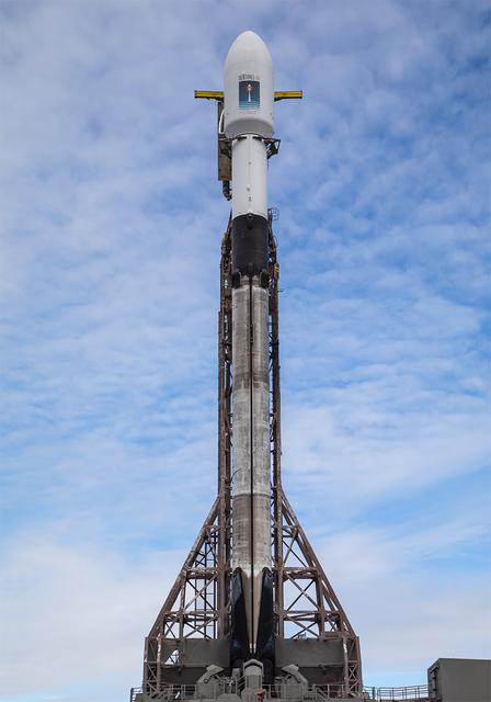 A SpaceX rocket carrying the Sentinel-6B satellite stands vertical on the launch pad at Space Launch Complex 4 East at Vandenberg Space Force Base in California on Sunday, Nov. 16, 2025, ahead of launch targeted for no earlier than 9:21 p.m. PST. A collaboration between NASA, ESA (European Space Agency), EUMETSAT (European Organisation for the Exploitation of Meteorological Satellites), and the National Oceanic and Atmospheric Administration (NOAA), Sentinel-6B is designed to measure sea levels down to roughly an inch for about 90% of the world’s oceans.