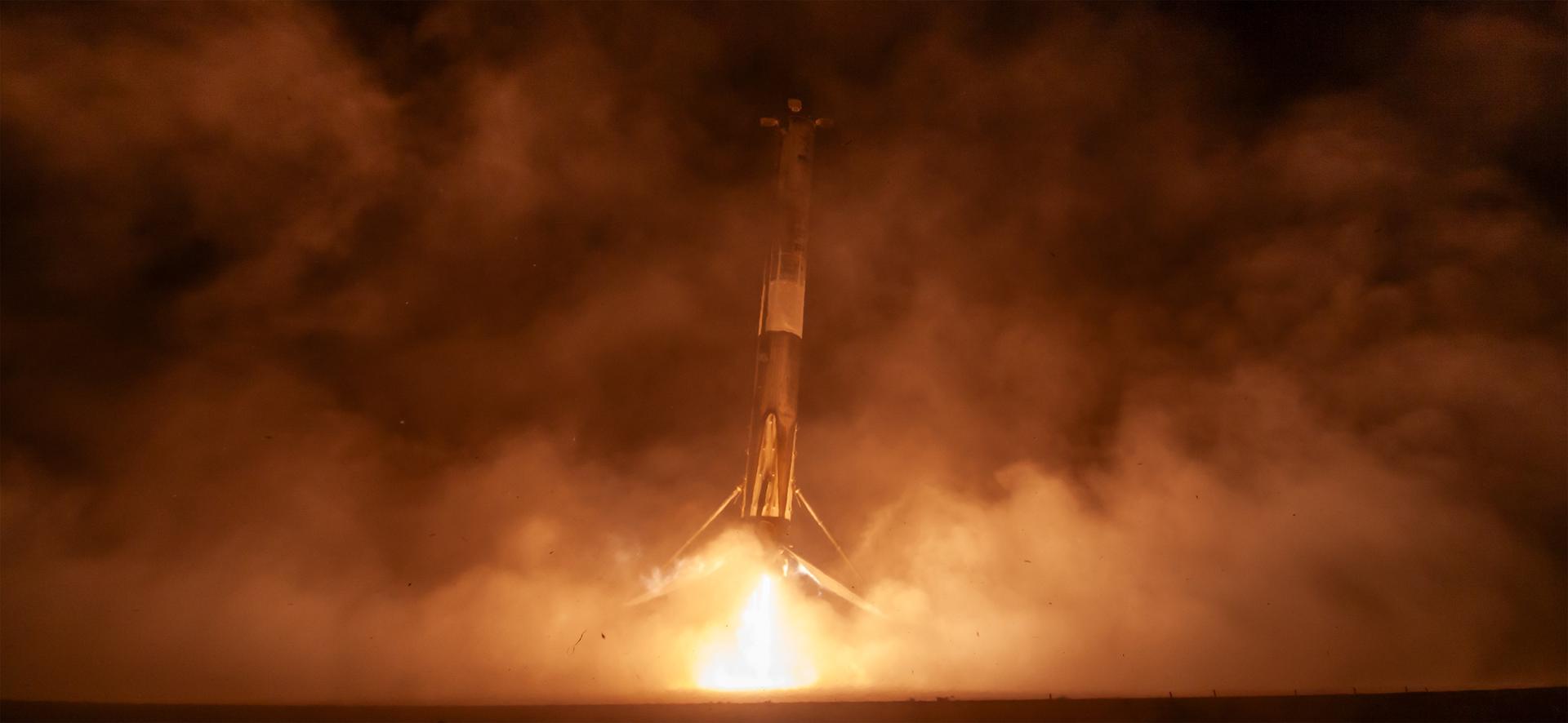 The first stage of a SpaceX Falcon 9 rocket lands at Vandenberg Space Force Base’s Landing Zone 4 in California on Sunday, Nov. 16, 2025, following the launch of the international Sentinel-6B spacecraft lifting off from Vandenberg’s Space Launch Complex 4 East. A collaboration between NASA, ESA (European Space Agency), EUMETSAT (European Organisation for the Exploitation of Meteorological Satellites), and the National Oceanic and Atmospheric Administration (NOAA), Sentinel-6B is designed to measure sea levels down to roughly an inch for about 90% of the world’s oceans.