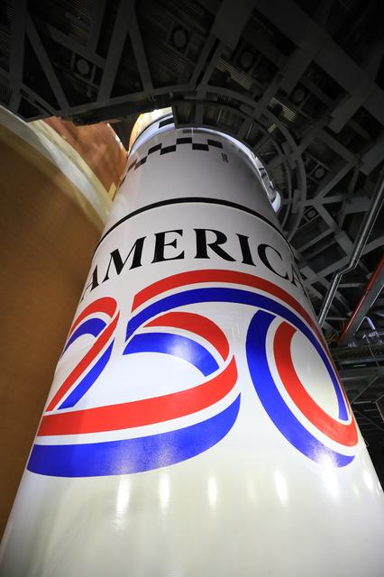 NASA image: America 250 Logo Painting on Artemis II SRB