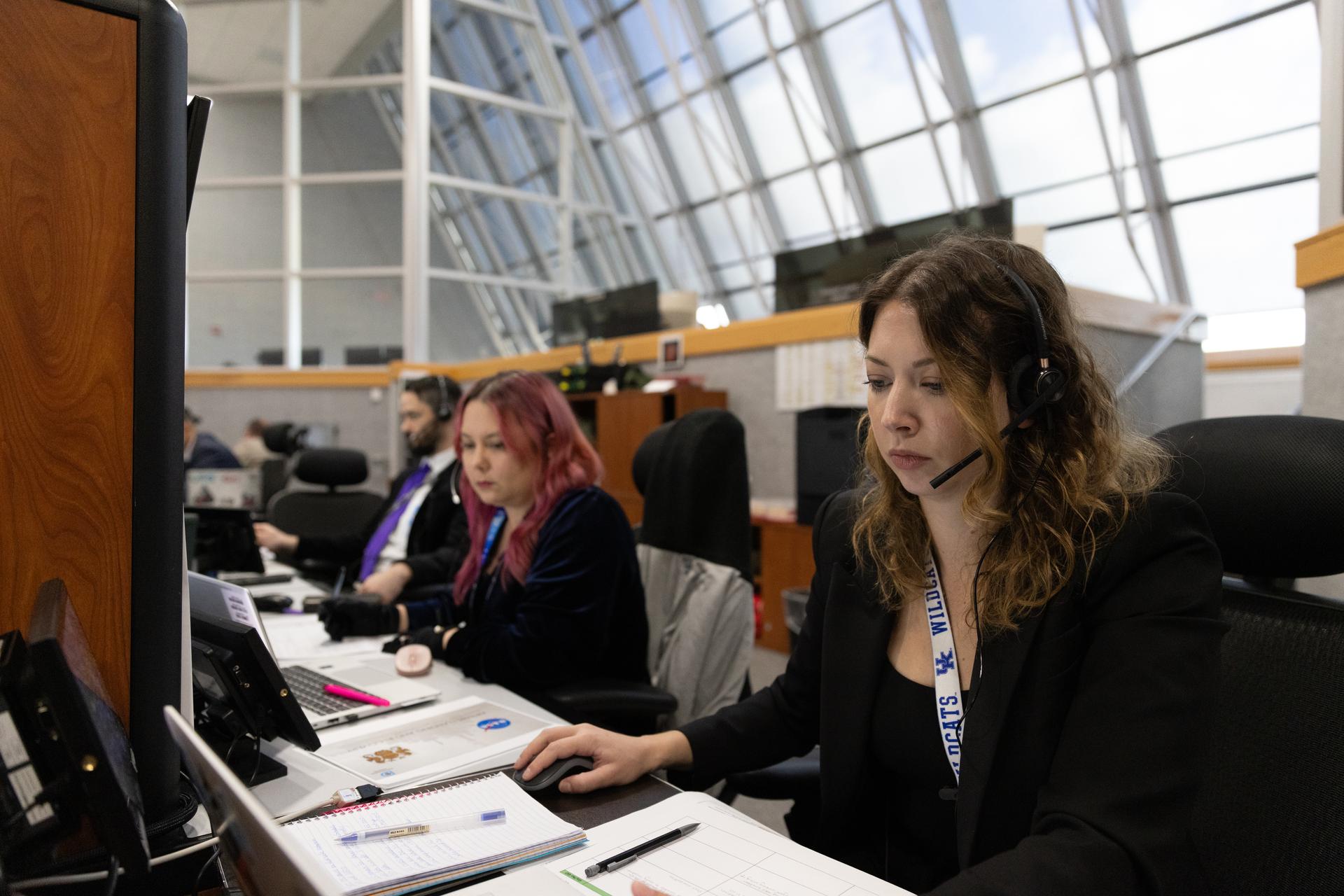 Artemis launch team members participate in an integrated launch countdown simulation for Artemis II inside Firing Room 1 of the Launch Control Center on Wednesday, Dec. 10, 2025. The training exercise involved engineers from Kennedy, Marshall Space Flight Center in Huntsville, Alabama, and Johnson Space Center in Houston coming together to rehearse all aspects of the launch countdown, from cryogenic loading – filling tanks in the SLS (Space Launch System) rocket’s core stage with liquid hydrogen and liquid oxygen – to liftoff. For Artemis II, four astronauts will venture around the Moon, the first crewed mission on NASA’s path to establishing a long-term presence for science and exploration through Artemis.