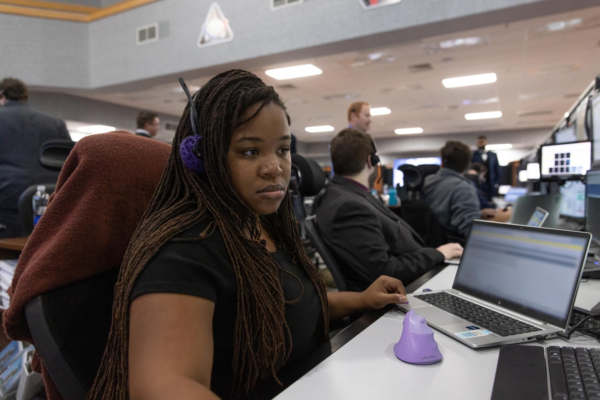 Artemis launch team members participate in an integrated launch countdown simulation for Artemis II inside Firing Room 1 of the Launch Control Center on Wednesday, Dec. 10, 2025. The training exercise involved engineers from Kennedy, Marshall Space Flight Center in Huntsville, Alabama, and Johnson Space Center in Houston coming together to rehearse all aspects of the launch countdown, from cryogenic loading – filling tanks in the SLS (Space Launch System) rocket’s core stage with liquid hydrogen and liquid oxygen – to liftoff. For Artemis II, four astronauts will venture around the Moon, the first crewed mission on NASA’s path to establishing a long-term presence for science and exploration through Artemis. 