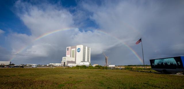 NASA image: Rainbow over VAB