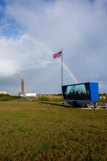 NASA image: Rainbow over VAB