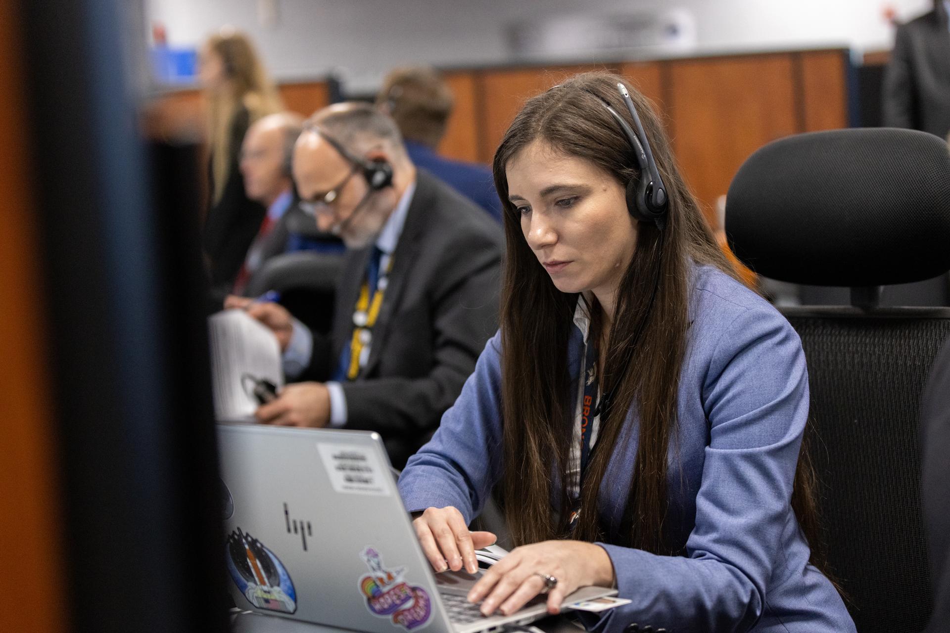 Teams monitor the progress of a countdown demonstration test with Artemis II crewmembers NASA astronauts Reid Wiseman, commander; Victor Glover, pilot; Christina Koch, mission specialist; and CSA (Canadian Space Agency) astronaut Jeremy Hansen, mission specialist onboard their Orion spacecraft from Firing Room 1 of the Rocco A. Petrone Launch Control Center, Saturday, Dec. 20, 2025, at NASA’s Kennedy Space Center in Florida. For this operation, the Artemis II crew and launch teams are simulating the launch day timeline including suit-up, walkout, and spacecraft ingress and egress. Through the Artemis campaign, NASA will send astronauts to explore the Moon for scientific discovery, economic benefits, and to build the foundation for the first crewed missions to Mars, for the benefit of all.