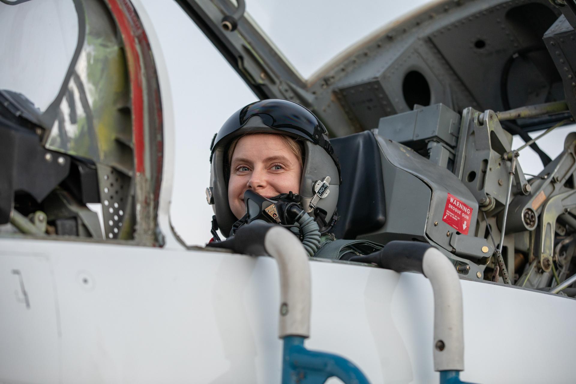 Ashley Scharfenberg, Systems Engineering and Integration for Exploration Ground Systems, prepares for her employee incentive flight around NASA’s Kennedy Space Center in Florida on Tuesday, Jan. 13, 2026. As the newly appointed 15th administrator of the agency, Jared Isaacman created a ride-along program to recognize and reward members of the workforce for their dedication to accomplishing agency priorities. Scharfenberg, and Daniel Forrestel, manager, Ground and Missions Operations Office, (not pictured), were the first two employees to be recognized in the ride-along program to fly in Isaacman’s personal Northrop F-5 Tiger II aircraft. 