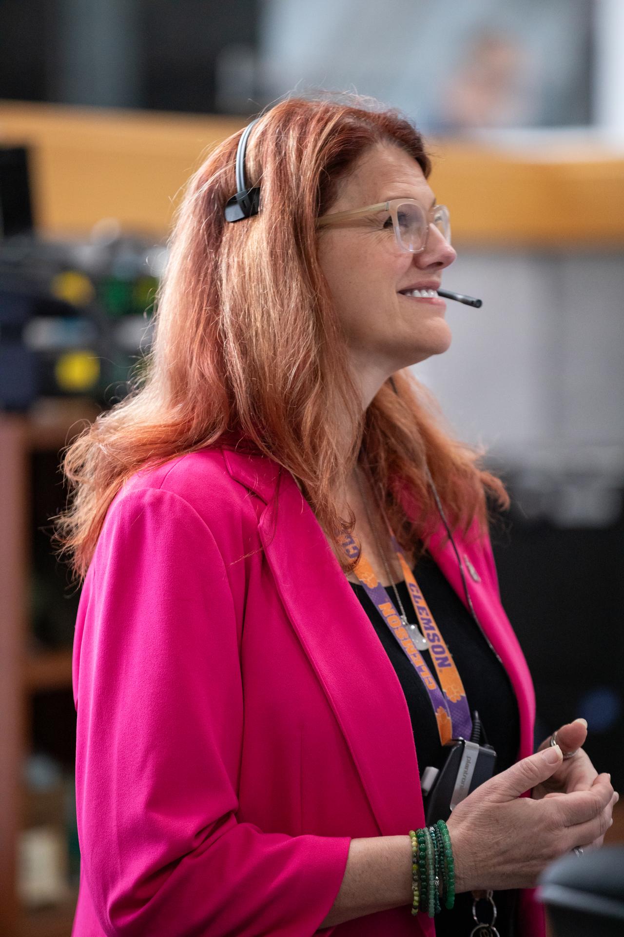 Charlie Blackwell-Thompson, Artemis II launch director, participates in the Artemis II terminal count simulation on Wednesday, Jan. 14, 2026, inside Firing Room 1 of the Rocco A. Petrone Launch Control Center at NASA’s Kennedy Space Center in Florida. The terminal count simulation conducted by NASA’s Exploration Ground Systems team runs through the final five hours of launch countdown, include terminal count - the remaining 10 minutes of the countdown - for NASA’s Artemis II test flight which will take Commander Reid Wiseman, Pilot Victor Glover, and Mission Specialist Christina Koch from NASA, and Mission Specialist Jeremy Hansen from the CSA (Canadian Space Agency), around the Moon and back to Earth no later than no later than April 2026 from Launch Complex 39B at NASA Kennedy.
