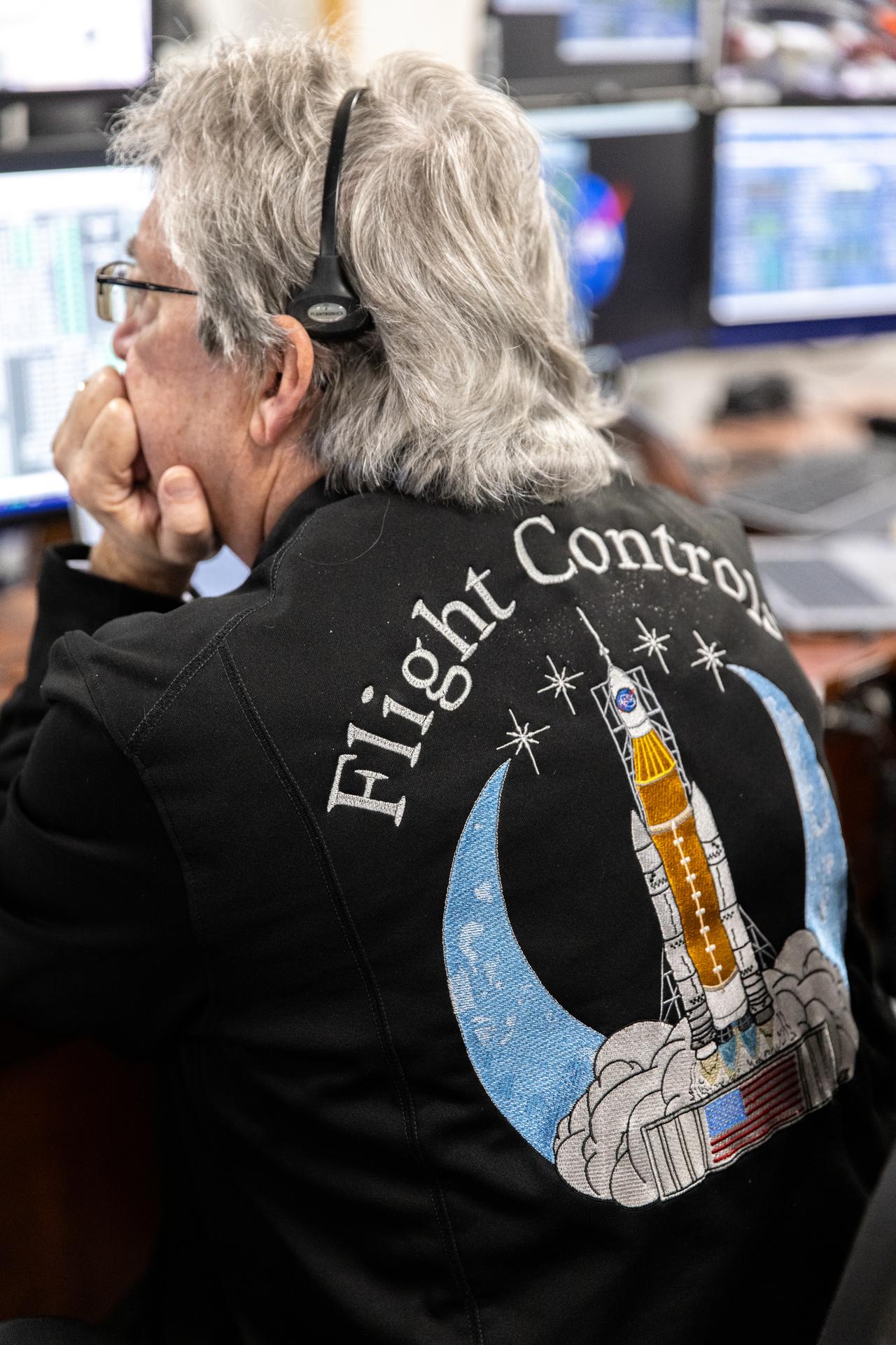 An Artemis launch team member participates in the Artemis II terminal count simulation on Wednesday, Jan. 14, 2026, inside Firing Room 1 of the Rocco A. Petrone Launch Control Center at NASA’s Kennedy Space Center in Florida. The terminal count simulation conducted by NASA’s Exploration Ground Systems team runs through the final five hours of launch countdown, include terminal count - the remaining 10 minutes of the countdown - for NASA’s Artemis II test flight which will take Commander Reid Wiseman, Pilot Victor Glover, and Mission Specialist Christina Koch from NASA, and Mission Specialist Jeremy Hansen from the CSA (Canadian Space Agency), around the Moon and back to Earth no later than no later than April 2026 from Launch Complex 39B at NASA Kennedy.