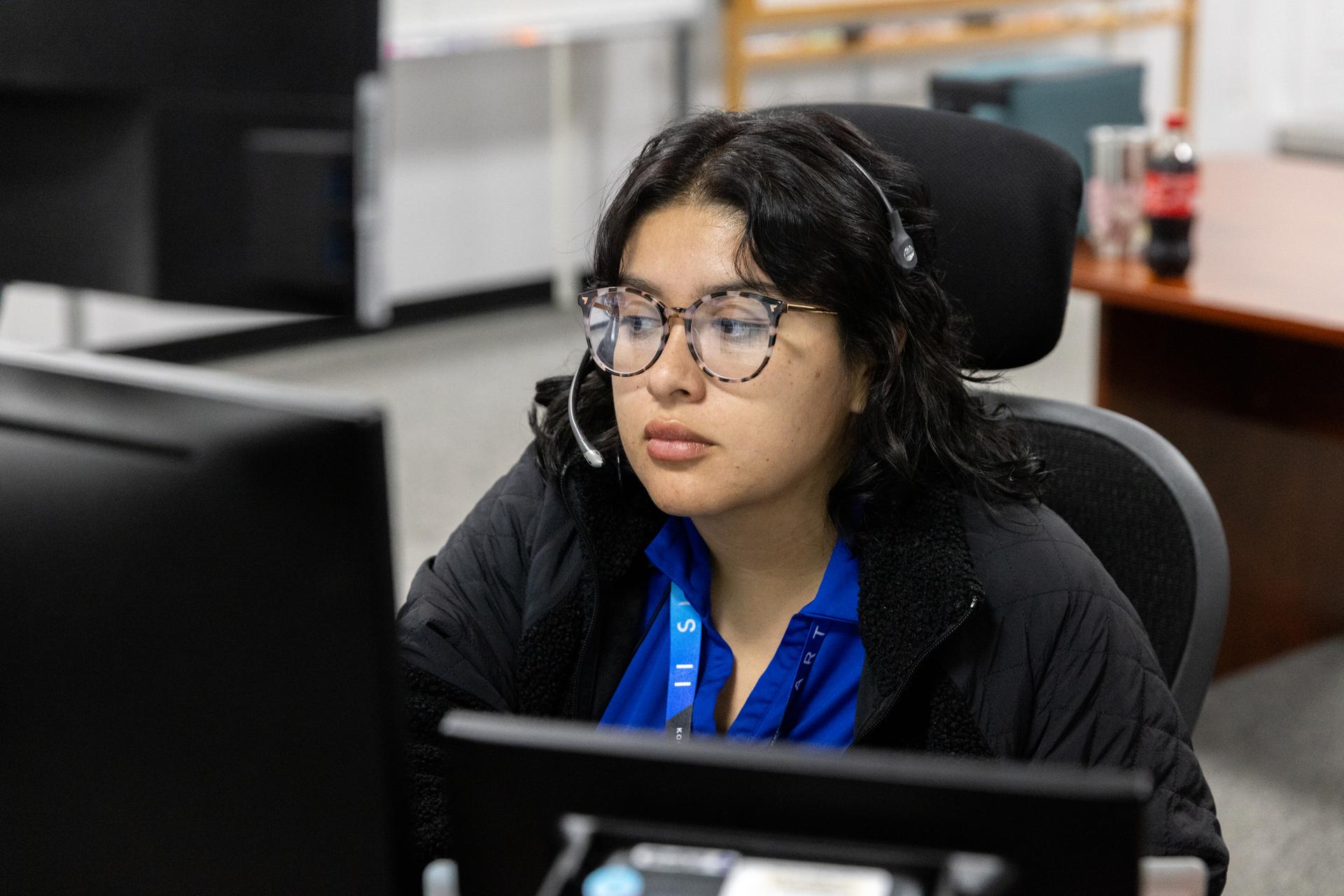 An Artemis launch team member participates in a cryogenic propellant loading simulation on Thursday, Jan. 15, 2026, inside Firing Room 1 of the Rocco A. Petrone Launch Control Center at NASA’s Kennedy Space Center in Florida. Members of NASA’s Exploration Ground Systems team rehearse the steps to load the super-cooled liquid hydrogen and liquid oxygen into the SLS (Space Launch System) rocket core stage and interim cryogenic propulsion stage, a process that starts approximately nine hours before liftoff for the Artemis II mission. The test flight will take Commander Reid Wiseman, Pilot Victor Glover, and Mission Specialist Christina Koch from NASA, and Mission Specialist Jeremy Hansen from the CSA (Canadian Space Agency), around the Moon and back to Earth no later than no later than April 2026 from Launch Complex 39B at NASA Kennedy.