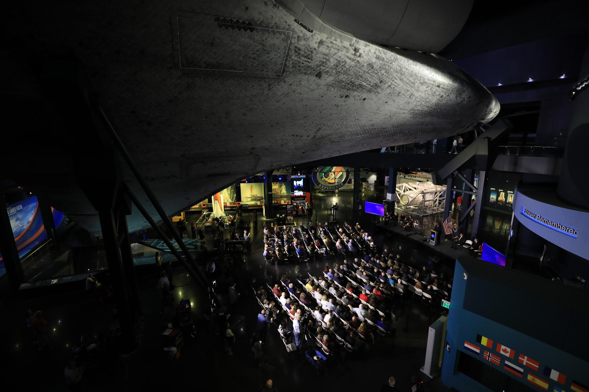 Guests gather to commemorate NASA’s Day of Remembrance on Thursday, Jan. 22, 2026, at the Kennedy Space Center Visitor Complex in Florida. The annual event honors the crews of Apollo 1 and space shuttles Challenger and Columbia, as well as other astronauts who lost their lives in the pursuit of spaceflight. Marking the 40th anniversary of the Challenger tragedy, NASA Kennedy and the Astronauts Memorial Foundation, which was founded after the shuttle Challenger accident in 1986 to honor the sacrifices of fallen astronauts, hosted this year’s ceremony.