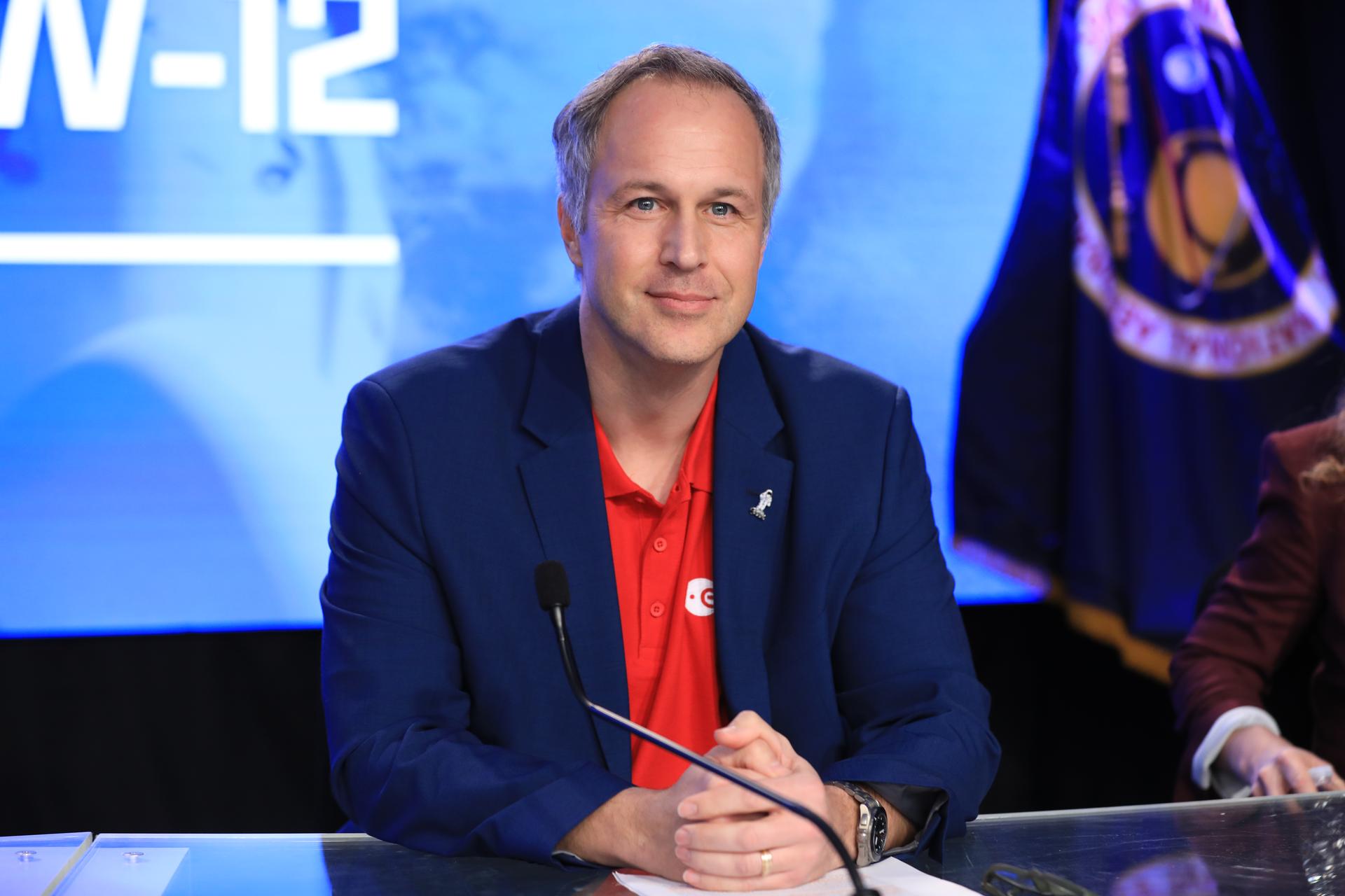 Daniel Neuenschwander, director, Human and Robotic Exploration, ESA (European Space Agency) participates in a postlaunch news conference at the agency’s Kennedy Space Center in Florida on Friday, Feb. 13, 2026, following the launch of NASA’s SpaceX Crew-12 mission to the International Space Station. NASA astronauts Jessica Meir and Jack Hathaway, ESA (European Space Agency) astronaut Sophie Adenot, and Roscosmos cosmonaut Andrey Fedyaev launched to the International Space Station aboard SpaceX’s Dragon spacecraft and Falcon 9 rocket at 5:15 a.m. EST on the 12th crew rotation mission with SpaceX to the space station as part of NASA’s Commercial Crew Program.