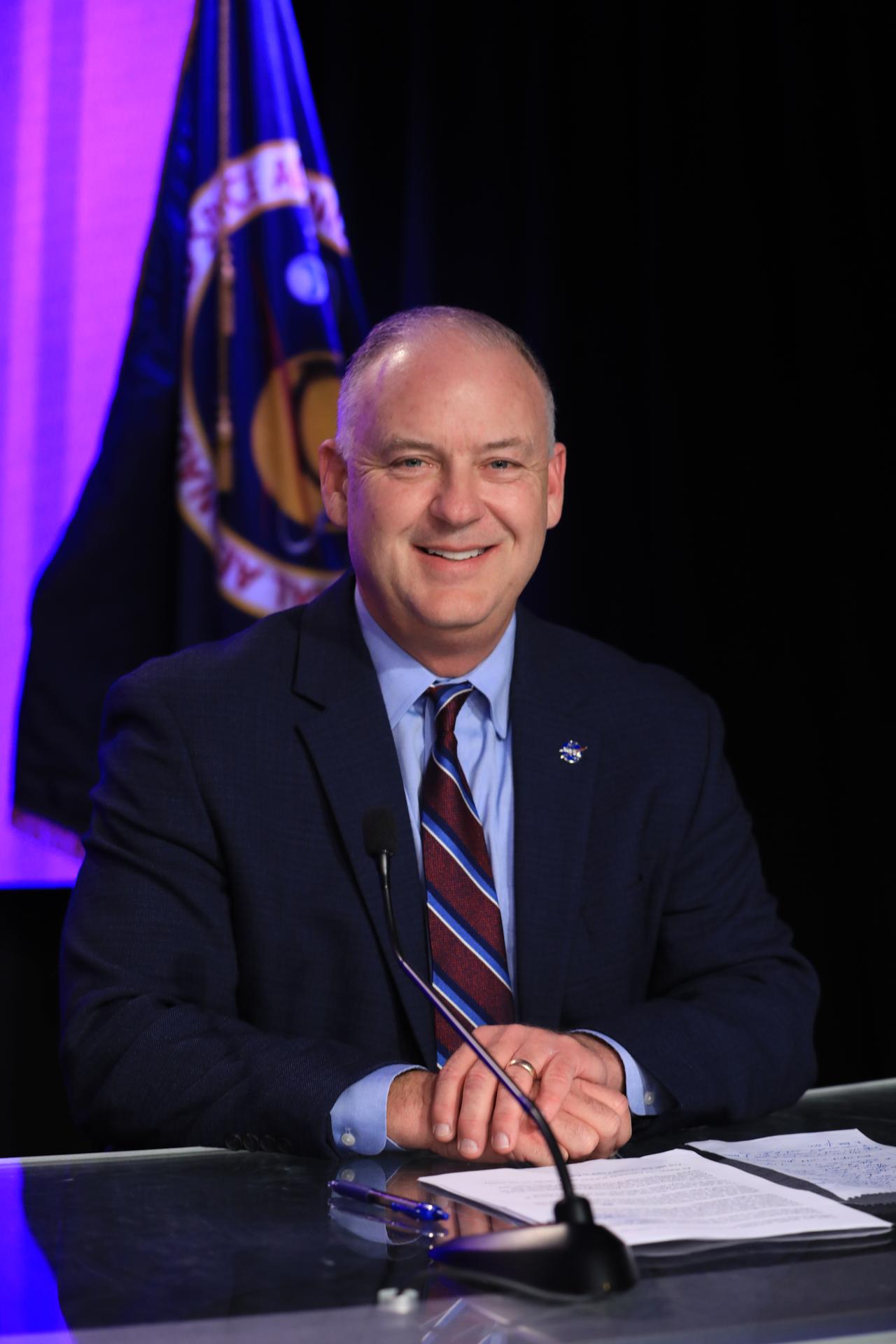 Norm Knight, director, Flight Operations Directorate, participates in a post-Flight Readiness Review news conference for the Artemis II test flight inside the John Holliman Auditorium of the NASA News Center at the agency’s Kennedy Space Center in Florida on Thursday, March 12, 2026. The review is an assessment of the readiness of NASA’s SLS (Space Launch System) rocket and Orion spacecraft to support the Artemis II test flight as four astronauts journey around the Moon and return to Earth. 