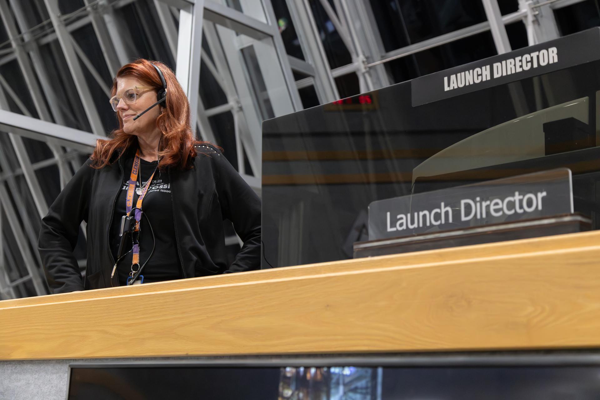 Charlie Blackwell-Thompson, Artemis launch director, NASA’s Exploration Ground Systems Program, is seen inside Firing Room 1 of the Rocco A. Petrone Launch Control Center during the Artemis II rollout of the SLS (Space Launch System) rocket and Orion spacecraft from the Vehicle Assembly Building to Launch Complex 39B at NASA’s Kennedy Space Center in Florida on Friday,. March 20, 2026. The Artemis II test flight will take Commander Reid Wiseman, Pilot Victor Glover, and Mission Specialist Christina Koch from NASA, and Mission Specialist Jeremy Hansen from the CSA (Canadian Space Agency), around the Moon and back to Earth with launch opportunities beginning in April 2026.