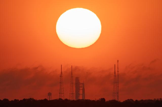 NASA image: Artemis II Sunrise at Max Brewer Bridge