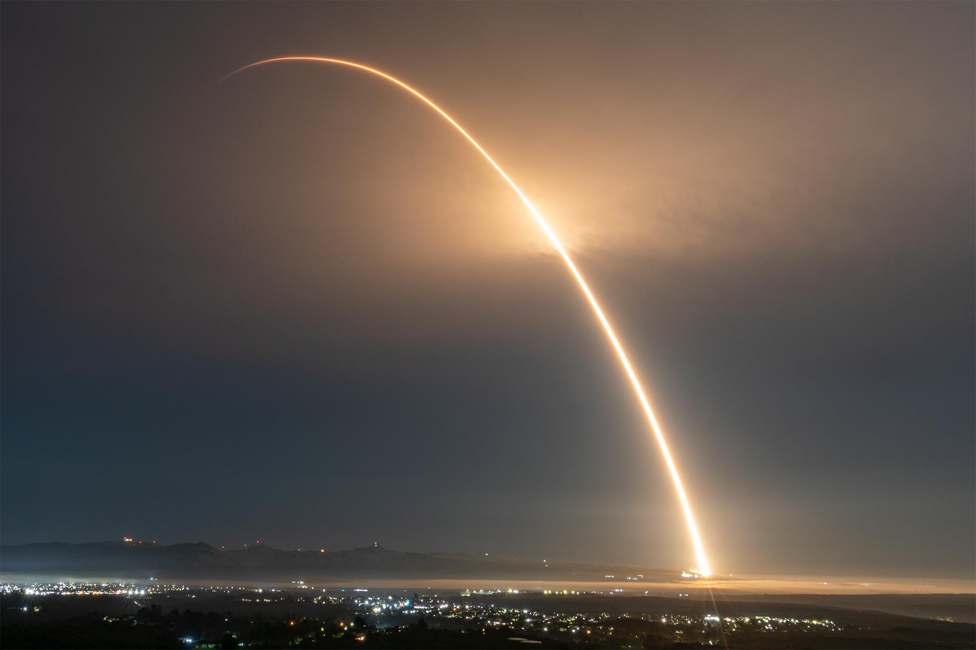 A launch streak captures the liftoff of a SpaceX Falcon 9 rocket carrying several NASA small satellites and instruments from Space Launch Complex 4 East at Vandenberg Space Force Base in California on Monday, March 30, 2026, as part of the company’s Transporter-16 mission. The demonstrations will test thermal protection systems, advance in-space communications, deepen our understanding of Earth's atmosphere, and more to foster capabilities for NASA’s exploration and research goals.