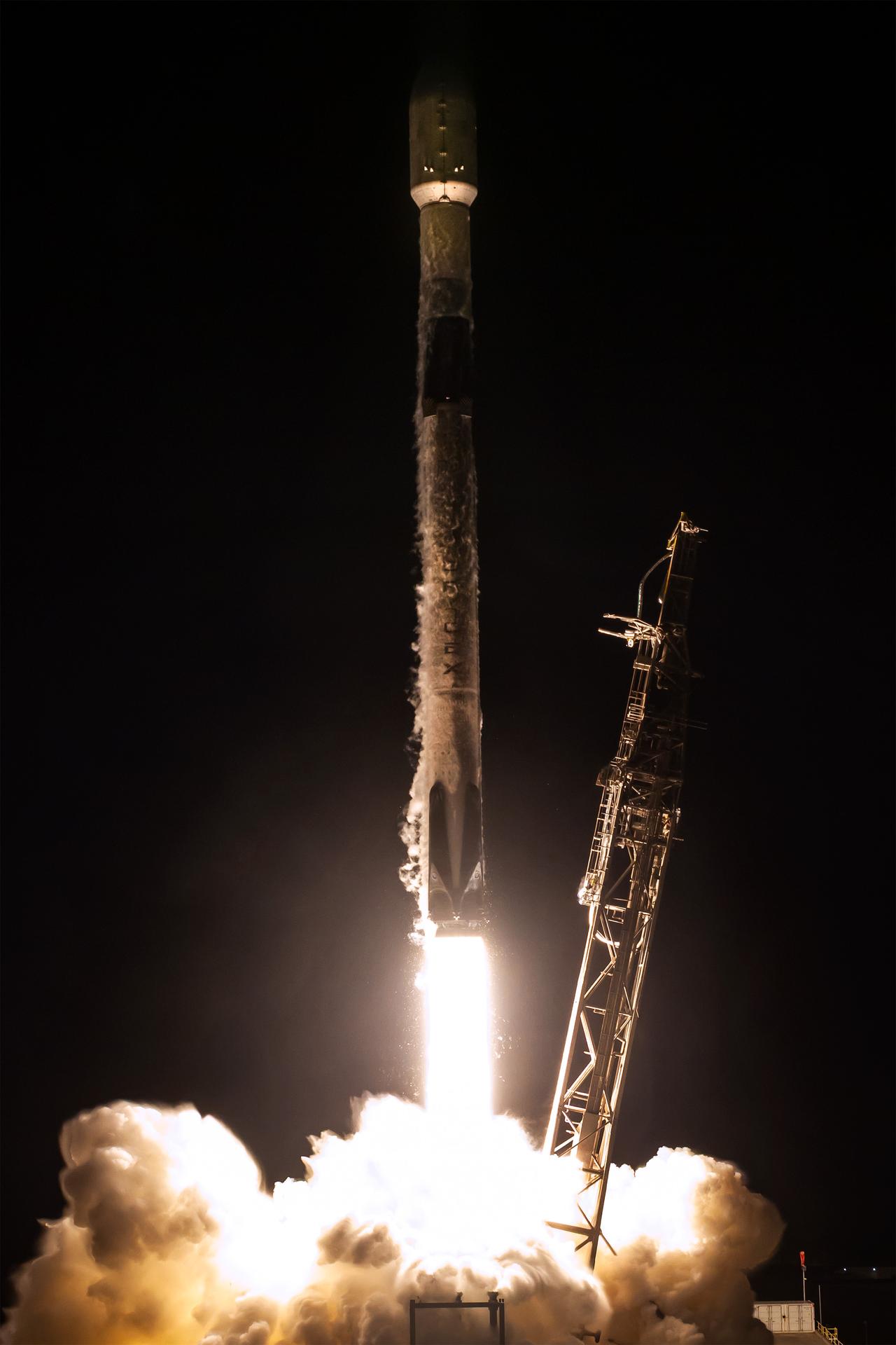 A SpaceX Falcon 9 rocket carrying several NASA small satellites and instruments lifts off from Space Launch Complex 4 East at Vandenberg Space Force Base in California on Monday, March 30, 2026, as part of the company’s Transporter-16 mission. The demonstrations will test thermal protection systems, advance in-space communications, deepen our understanding of Earth's atmosphere, and more to foster capabilities for NASA’s exploration and research goals.