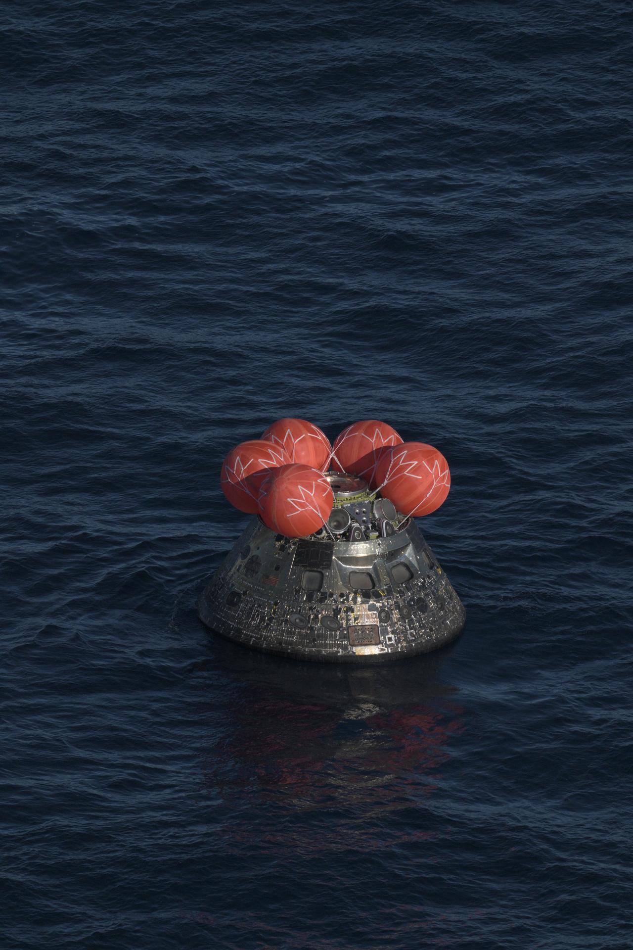 NASA's Orion spacecraft carrying Artemis II Commander Reid Wiseman, Pilot Victor Glover, and Mission Specialist Christina Koch from NASA, along with Mission Specialist Jeremy Hansen from the CSA (Canadian Space Agency), splashes down in the Pacific Ocean near San Diego, California, at 5:07 p.m. PDT, (8:07 p.m. EDT) on Friday, April 10, 2026. The Artemis II test flight launched on Wednesday, April 1, from NASA’s Kennedy Space Center in Florida to begin its 10-day journey around the Moon for scientific discovery, economic benefits, and to build on our foundation for the first crewed missions to Mars. NASA’s Landing and Recovery team and the U.S. military are coordinating efforts to extract the Artemis II crew from the Orion spacecraft.