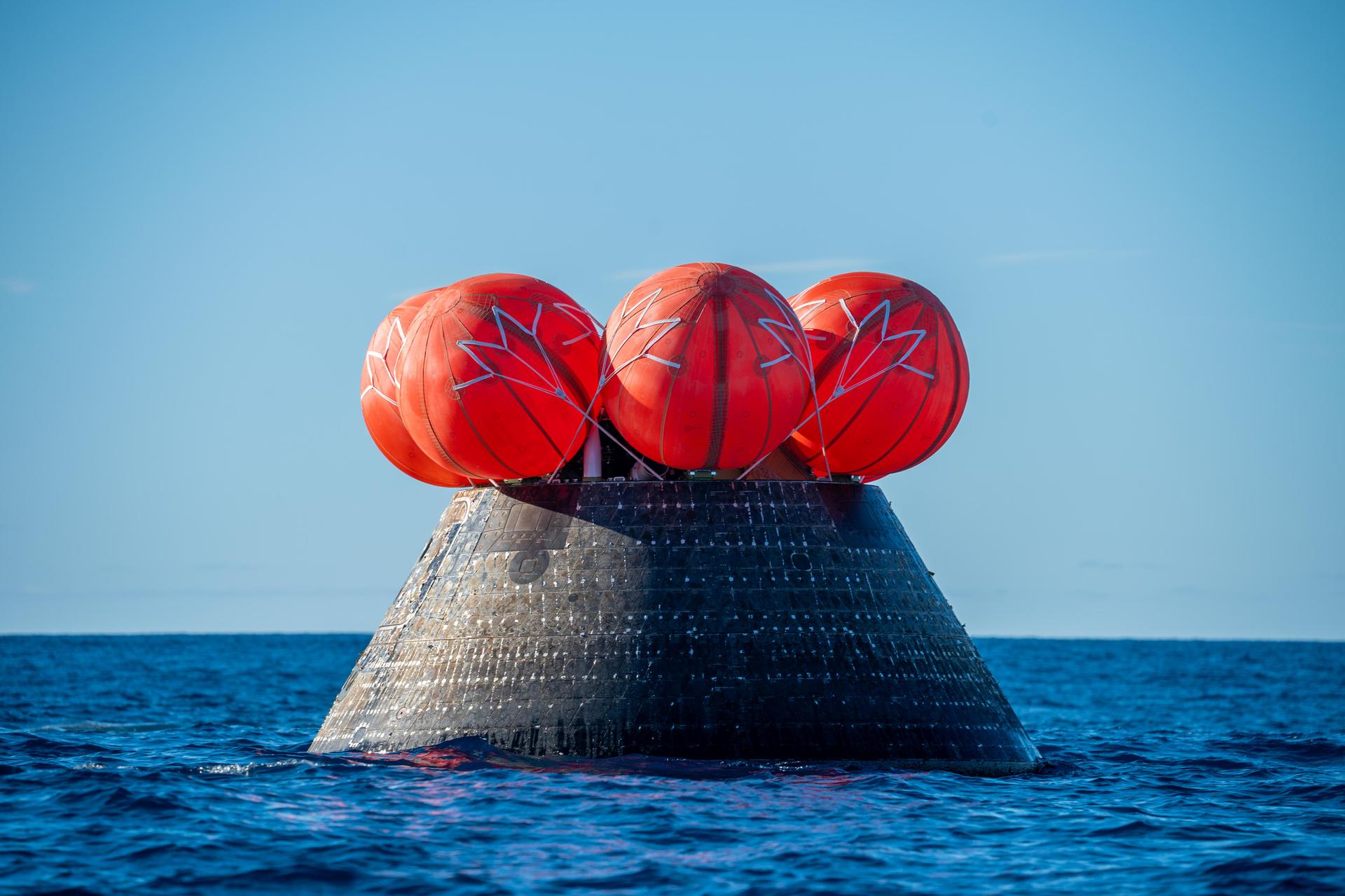 NASA's Orion spacecraft carrying Artemis II Commander Reid Wiseman, Pilot Victor Glover, and Mission Specialist Christina Koch from NASA, along with Mission Specialist Jeremy Hansen from the CSA (Canadian Space Agency), splashes down in the Pacific Ocean near San Diego, California, at 5:07 p.m. PDT, (8:07 p.m. EDT) on Friday, April 10, 2026. The Artemis II test flight launched on Wednesday, April 1, from NASA’s Kennedy Space Center in Florida to begin its 10-day journey around the Moon for scientific discovery, economic benefits, and to build on our foundation for the first crewed missions to Mars. NASA’s Landing and Recovery team and the U.S. military are coordinating efforts to extract the Artemis II crew from the Orion spacecraft.