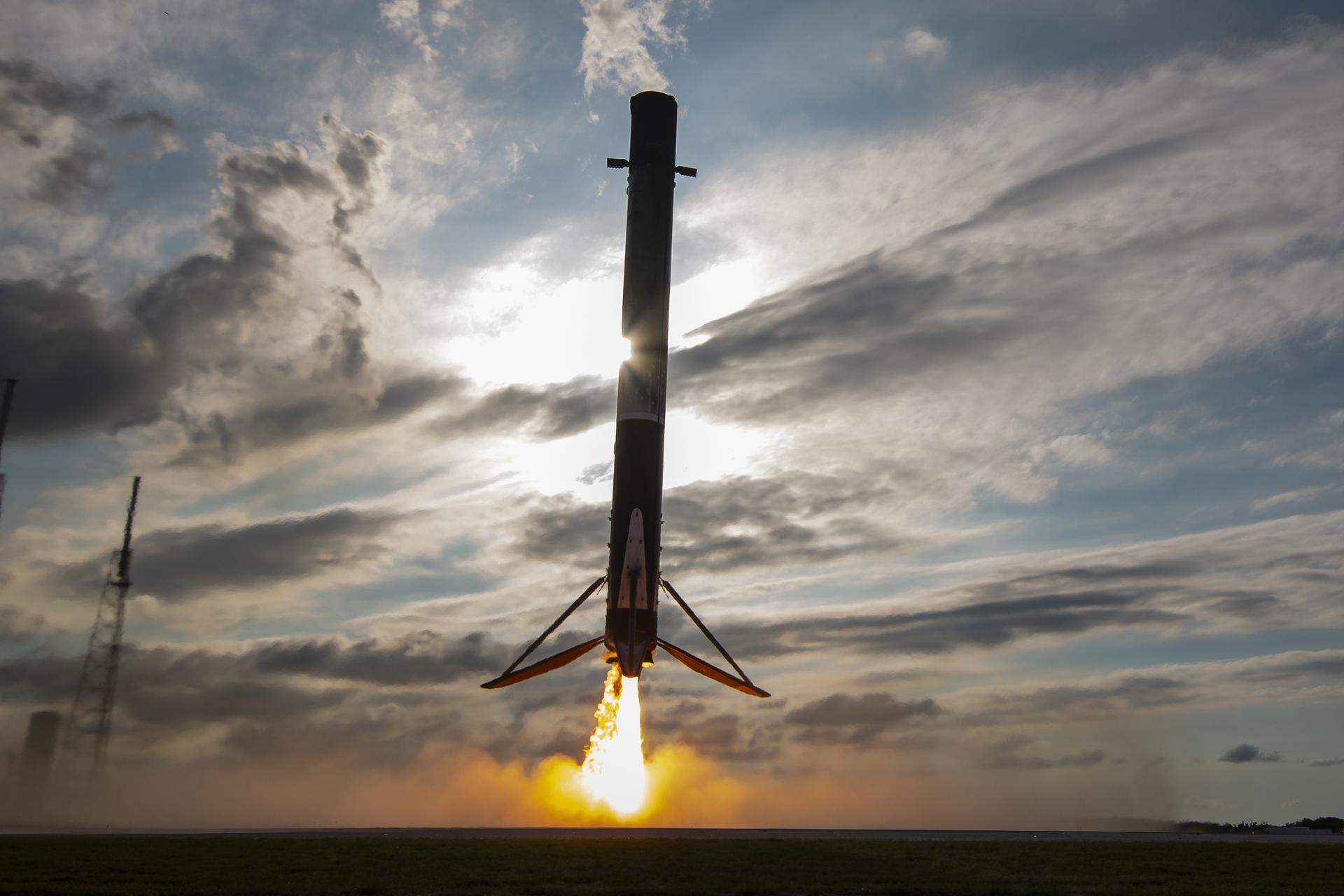 The first stage of a SpaceX Falcon 9 rocket returned and landed inside the Space Launch Complex 40 perimeter at Cape Canaveral Space Force Station in Florida on Friday, May 15, 2026, as part of the company’s 34th commercial resupply services mission to the International Space Station for NASA. Dragon delivered about 6,500 pounds of science investigations, supplies, and equipment to the International Space Station.  