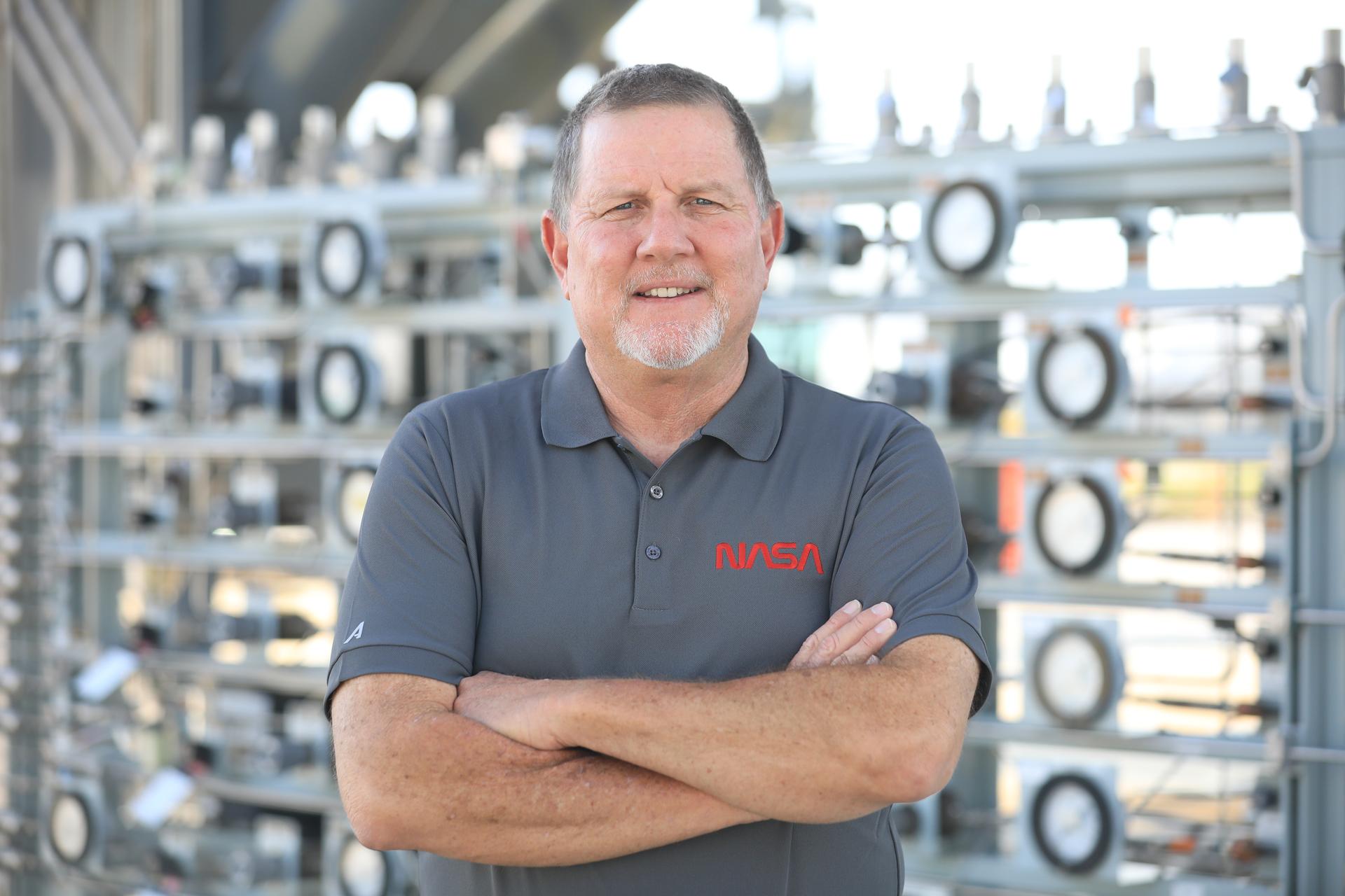 Kenny Heckle, lead, mechanical operations, Launch Equipment Test Facility at NASA’s Kennedy Space Center in Florida, poses for a photograph on Monday, May 26, 2026. Heckle is among the first engineers and technicians sworn in as new NASA civil servants as part of the administrator’s workforce directive to restore technical core competencies within the civil servants ranks.