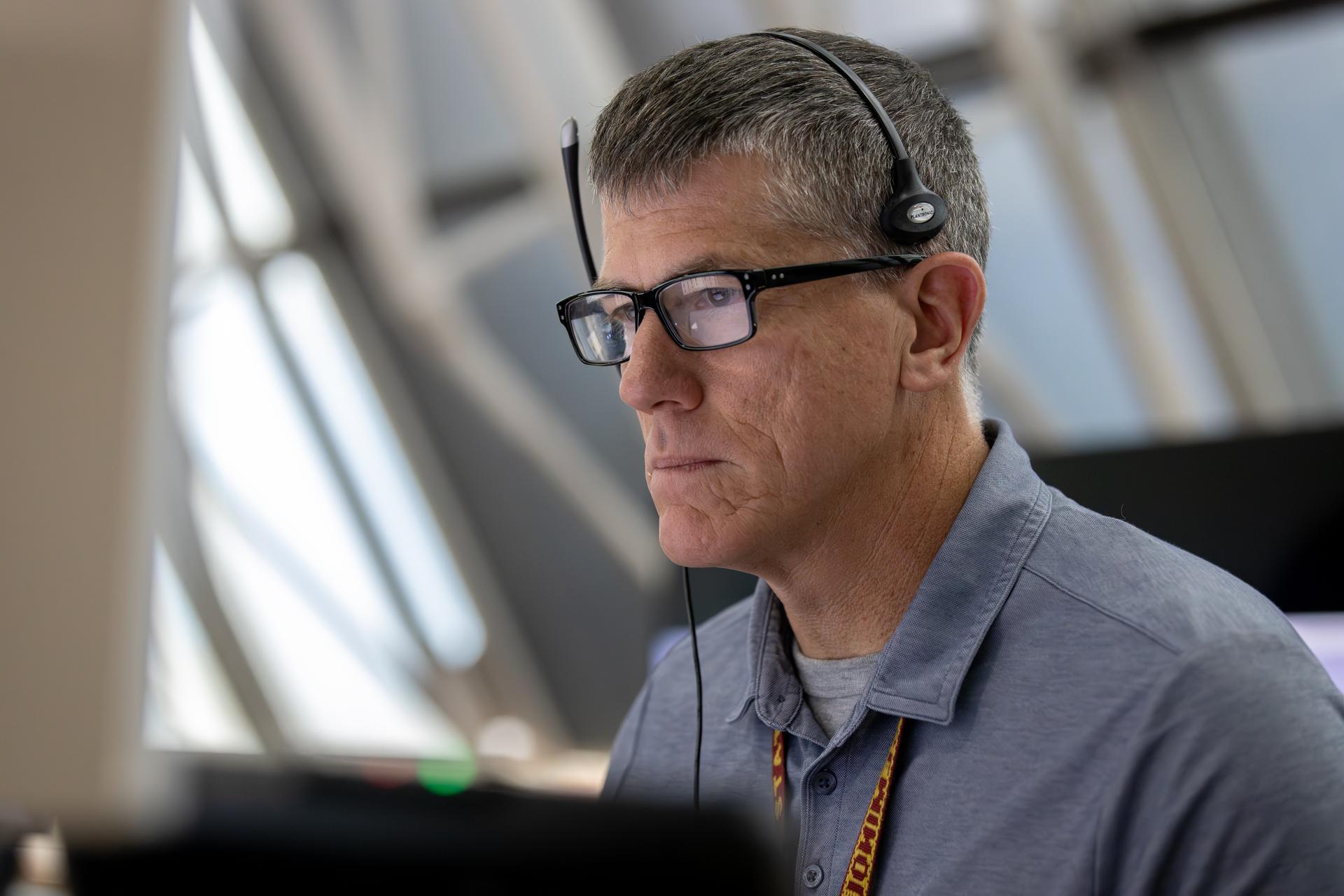 The Artemis launch team performs their second round of Artemis III launch simulations inside Firing Room 1 and 2 in NASA Kennedy's Launch Control Center in Florida.