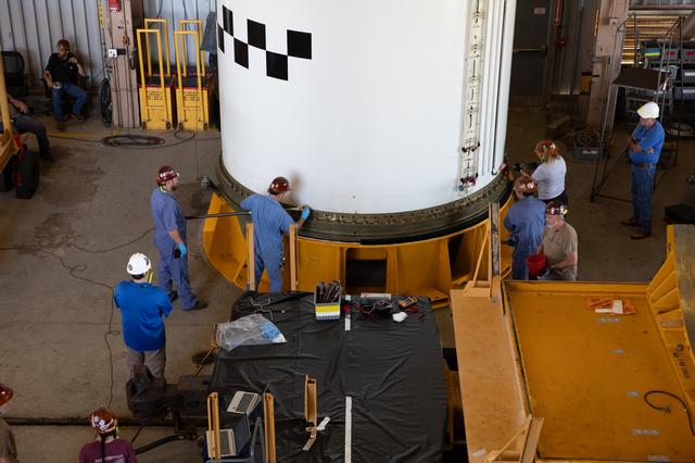 Artemis III SRB Arrival RH Fwd Center Lift to Work Stand