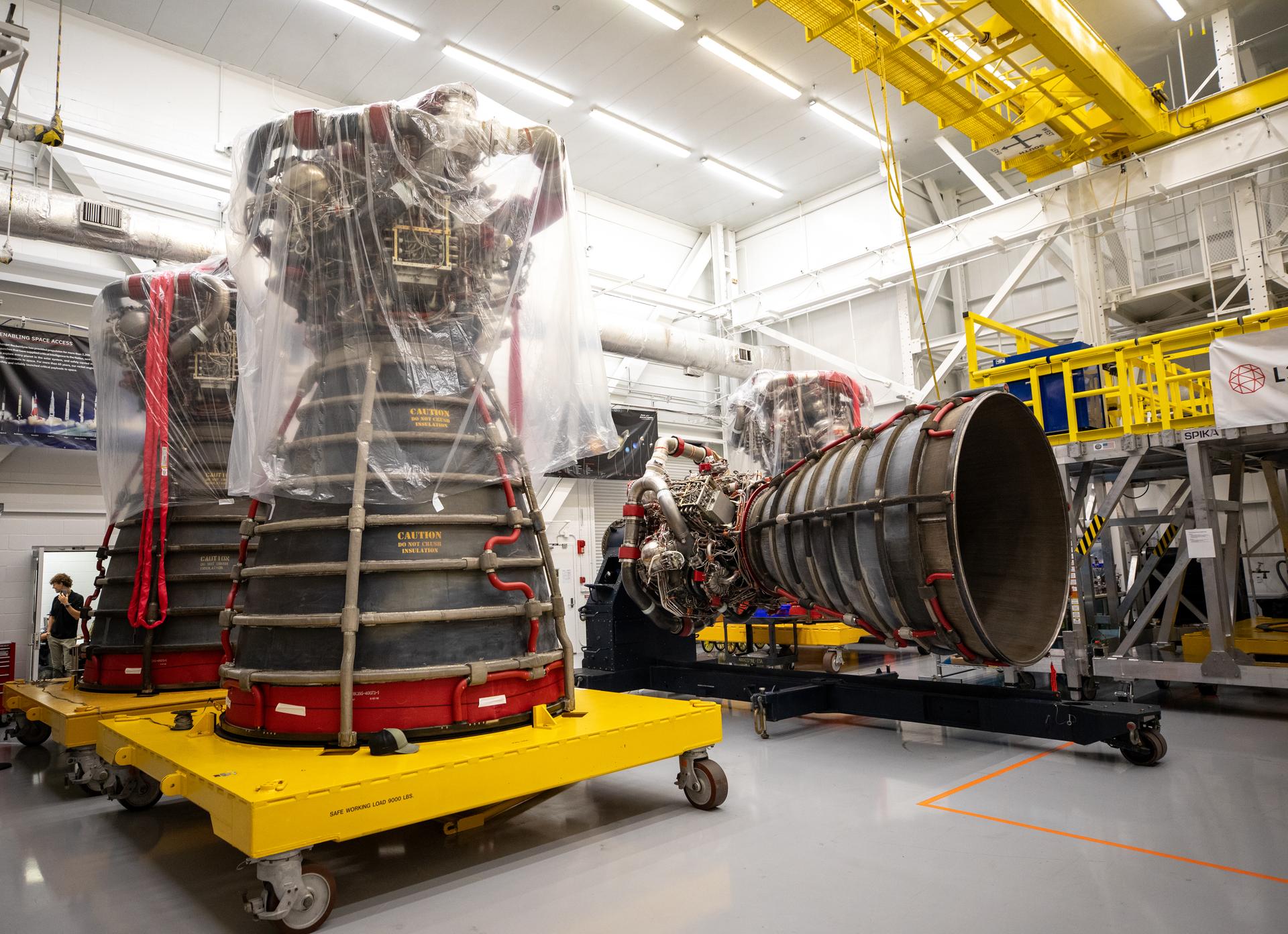 All four RS-25 SLS (Space Launch System) rocket engines, built by L3 Harris Technologies, were delivered to NASA’s Vehicle Assembly Building at Kennedy Space Center in Florida for the Artemis III mission on Tuesday, July 21, 2026. The engines arrived from NASA’s Stennis Space Center near Bay St. Louis, Mississippi and will be installed in the SLS (Space Launch System) rocket core stage for integration atop the mobile launcher. During Artemis III the engines will propel the Orion spacecraft, carrying four astronauts, into low Earth orbit providing over two million pounds of thrust at liftoff.
