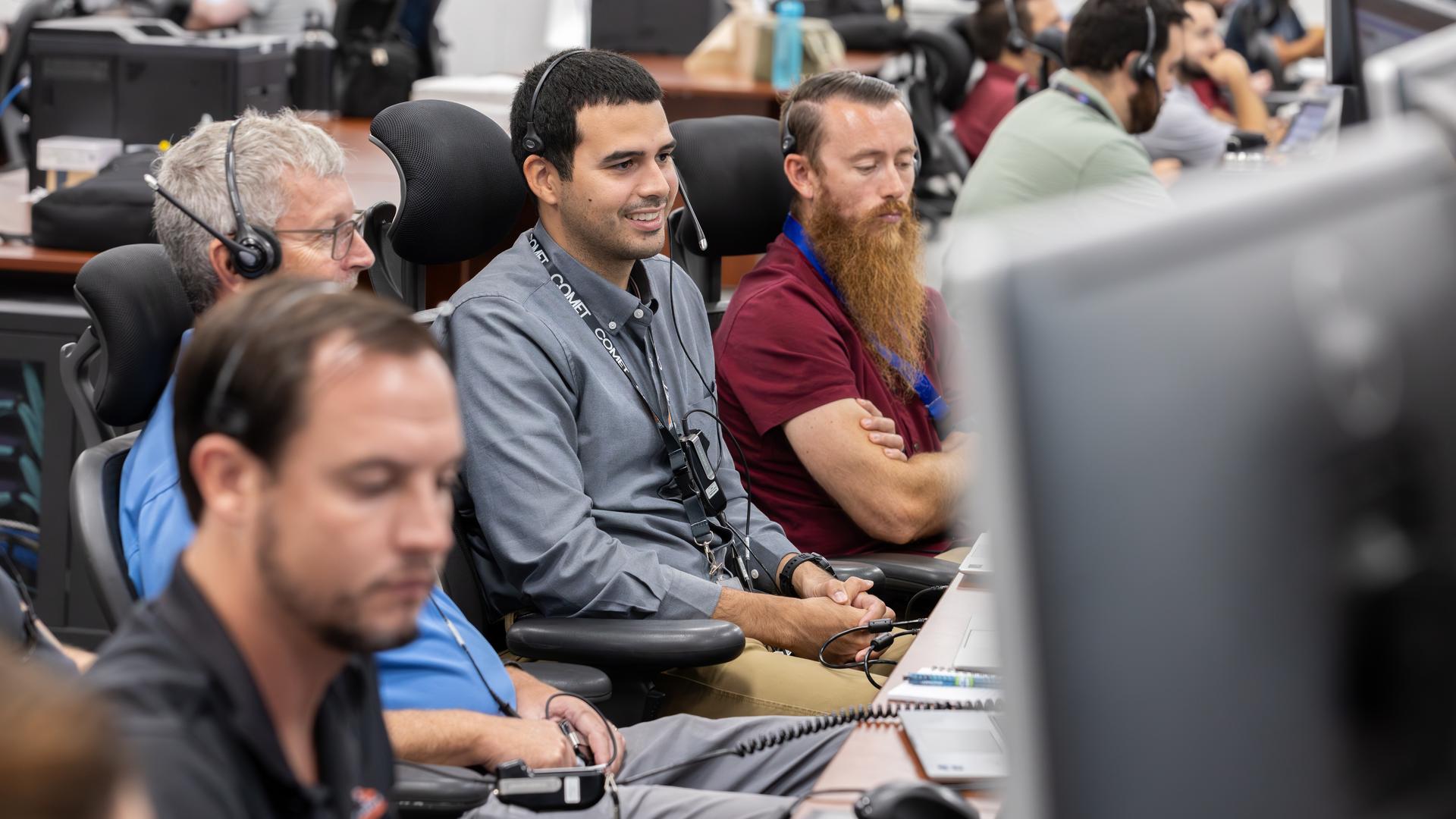 Artemis launch team members participate in a cryogenic propellant loading simulation for NASA’s Artemis III mission on Wednesday, Aug. 5, 2026, inside Firing Rooms 1 and 2 of the Rocco A. Petrone Launch Control Center at the agency’s Kennedy Space Center in Florida. Members of NASA’s Exploration Ground Systems team rehearse the steps to load the super-cooled liquid hydrogen and liquid oxygen into the SLS (Space Launch System) rocket core stage, a process that starts several hours before liftoff for the Artemis III mission. Artemis III will carry out a series of objectives in low Earth orbit designed to demonstrate critical systems needed for future lunar landings, beginning with Artemis IV. 